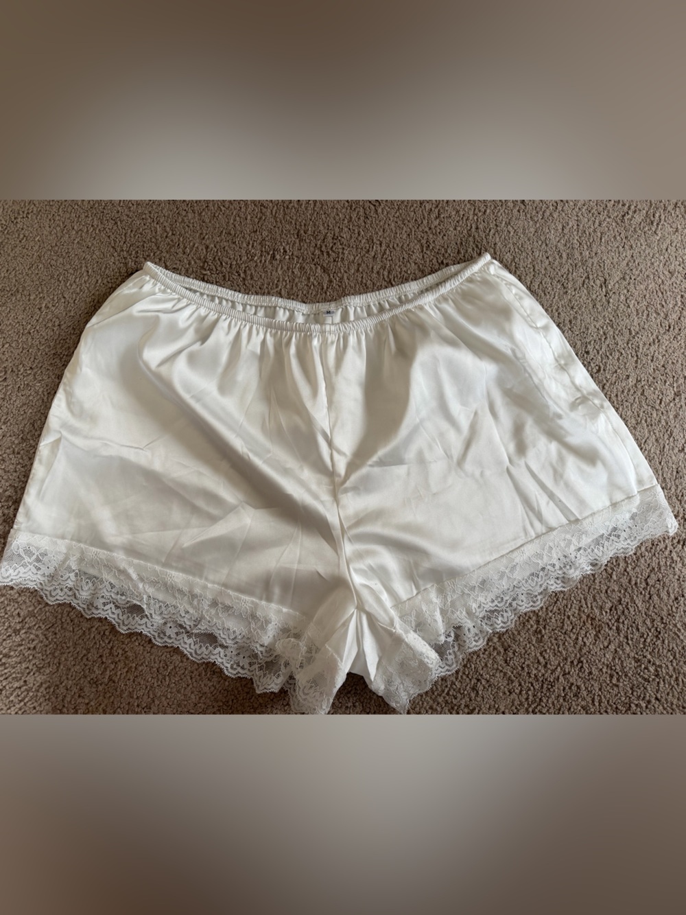 Silky White Lace-Trim Shorts